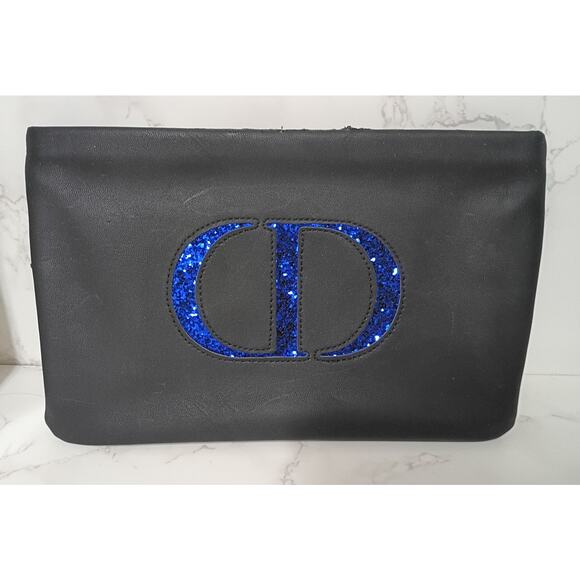 Dior Handbags - CHRISTIAN DIOR Black/Blue Shimmer Cosmetic Bag - NWOT - Call Out